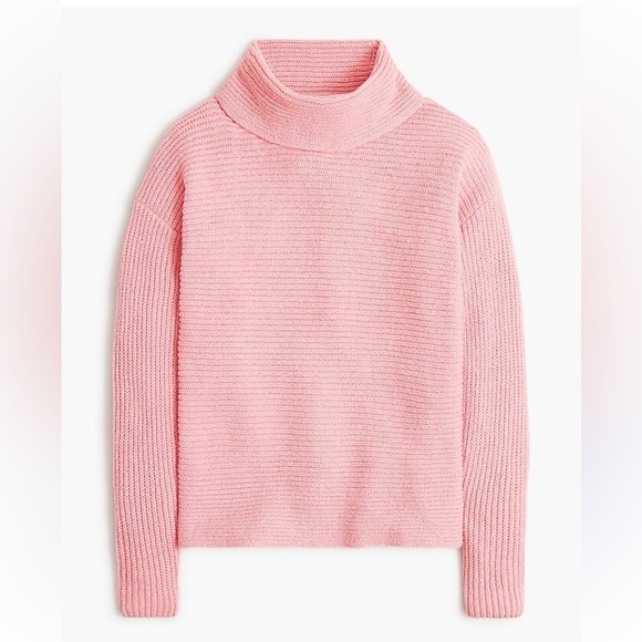 J.Crew Cowlneck sweater size M pink cotton blend lightweight - Picture 1 of 11